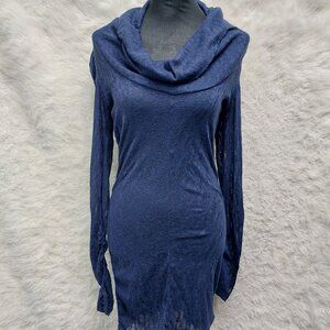 Anna Scott Women’s Blue Lace Long Sleeves Scoop Neck Dress Size M